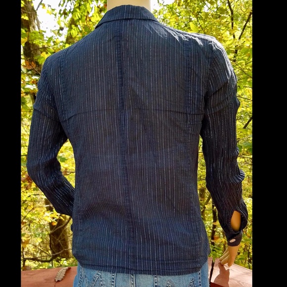 ▪️MARC JACOBS▪️Blue & Silver Pinstripe Top - Picture 2 of 6